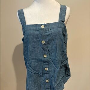 NWT J. Crew Women's Chambray Button Up Tank Top